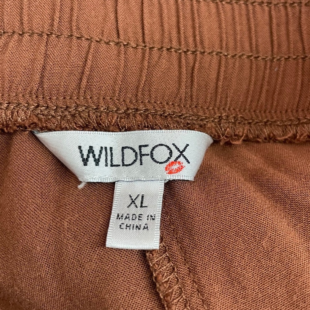 Wildfox Size XL Shorts Rust Brown Elastic Waist High Rise Patch Pocket Casual - Picture 4 of 5